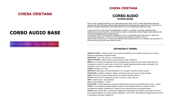 Corso audio base
